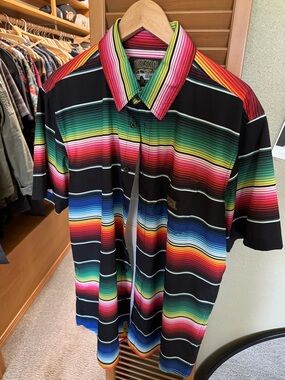 DIXXON Multicolor Striped Button-Up Shirt with Black Base
